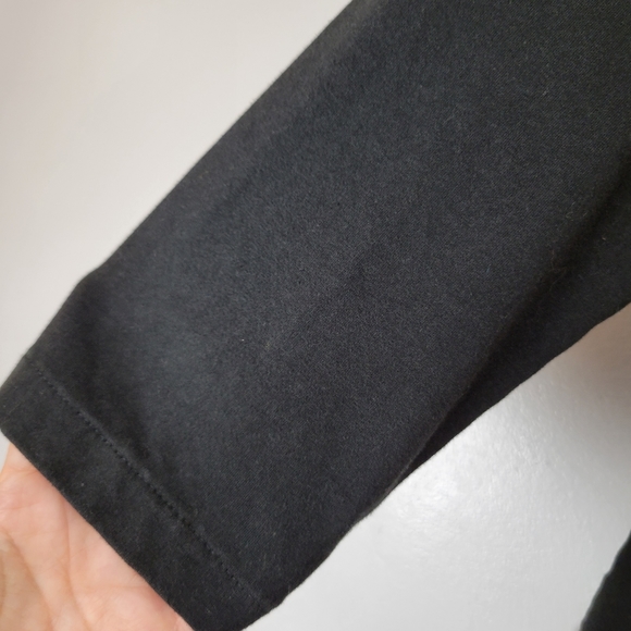 NEON BUDDHA black cotton cowl neck zip front cinchable sweatshirt jacket - Picture 4 of 8